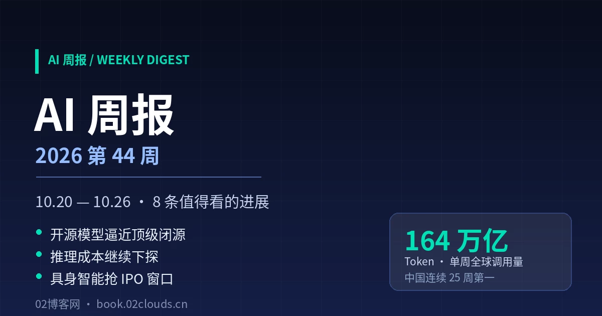 AI 周报 2026 第 44 周（10.20–10.26）：Kimi 三万亿参数继续开源，国产模型集体转向 Agent-02博客网